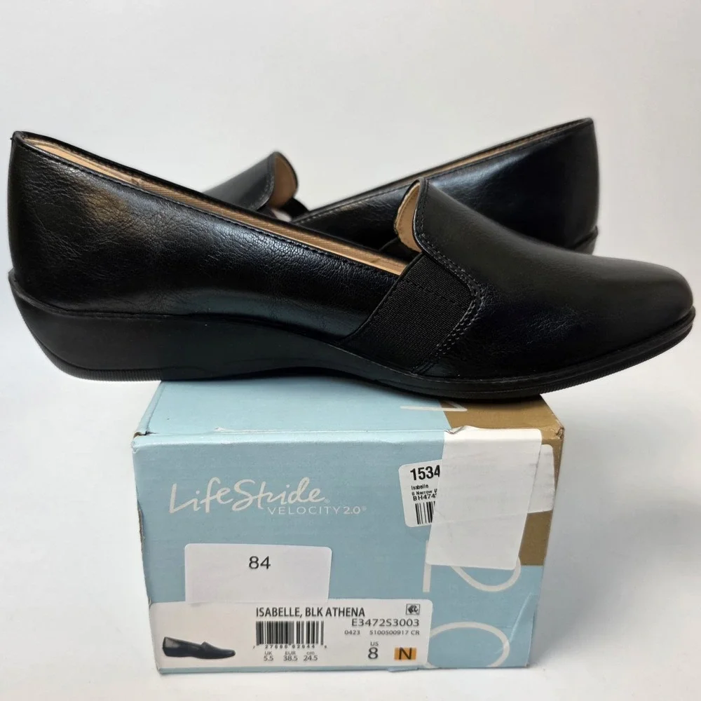 NEW LifeStride Women's Isabelle Loafers. Velocity‎ w/ Memory Foam 8 Narrow Black